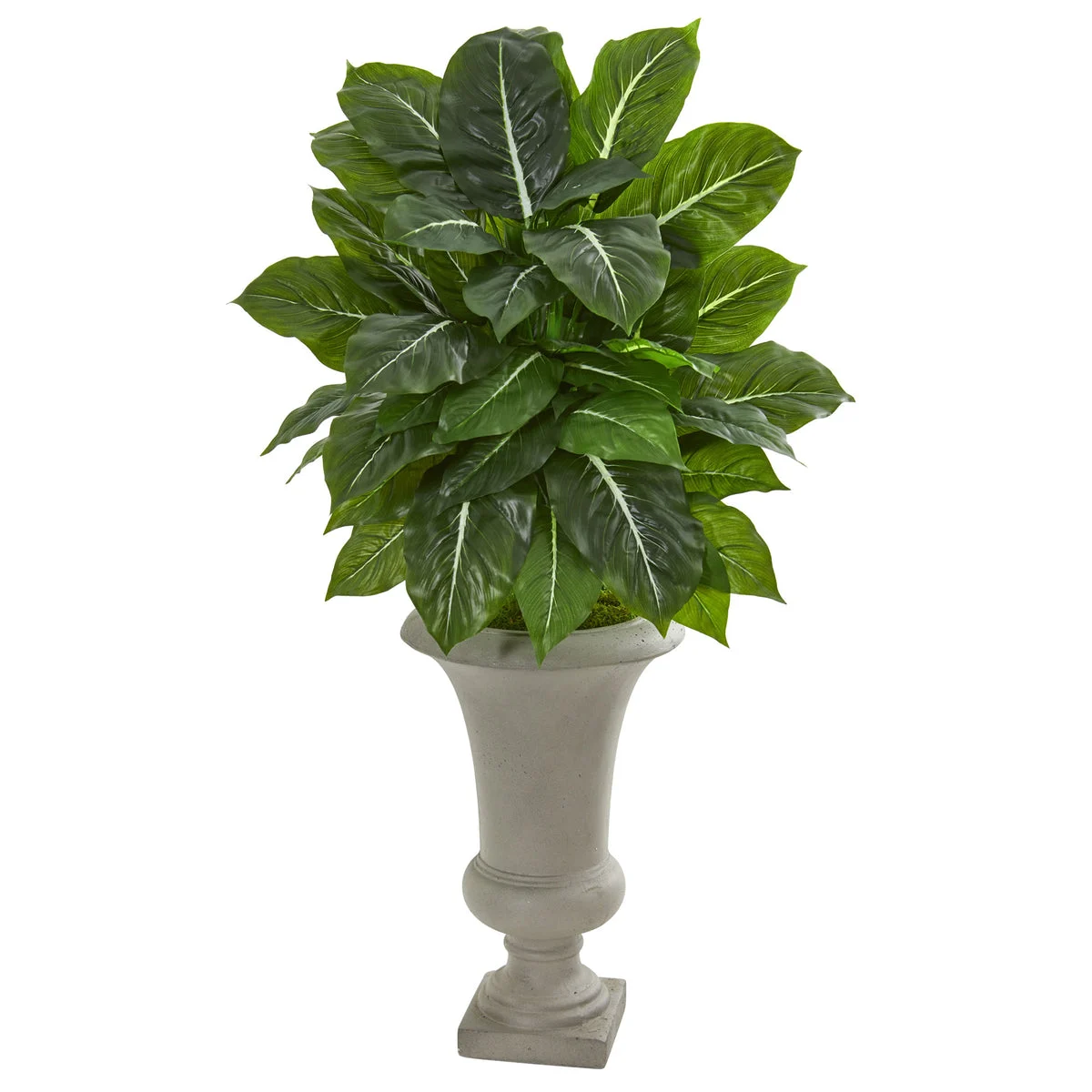 Nearly Natural 8577 35" Artificial Green Real Touch Evergreen Plant in Sandstone Urn
