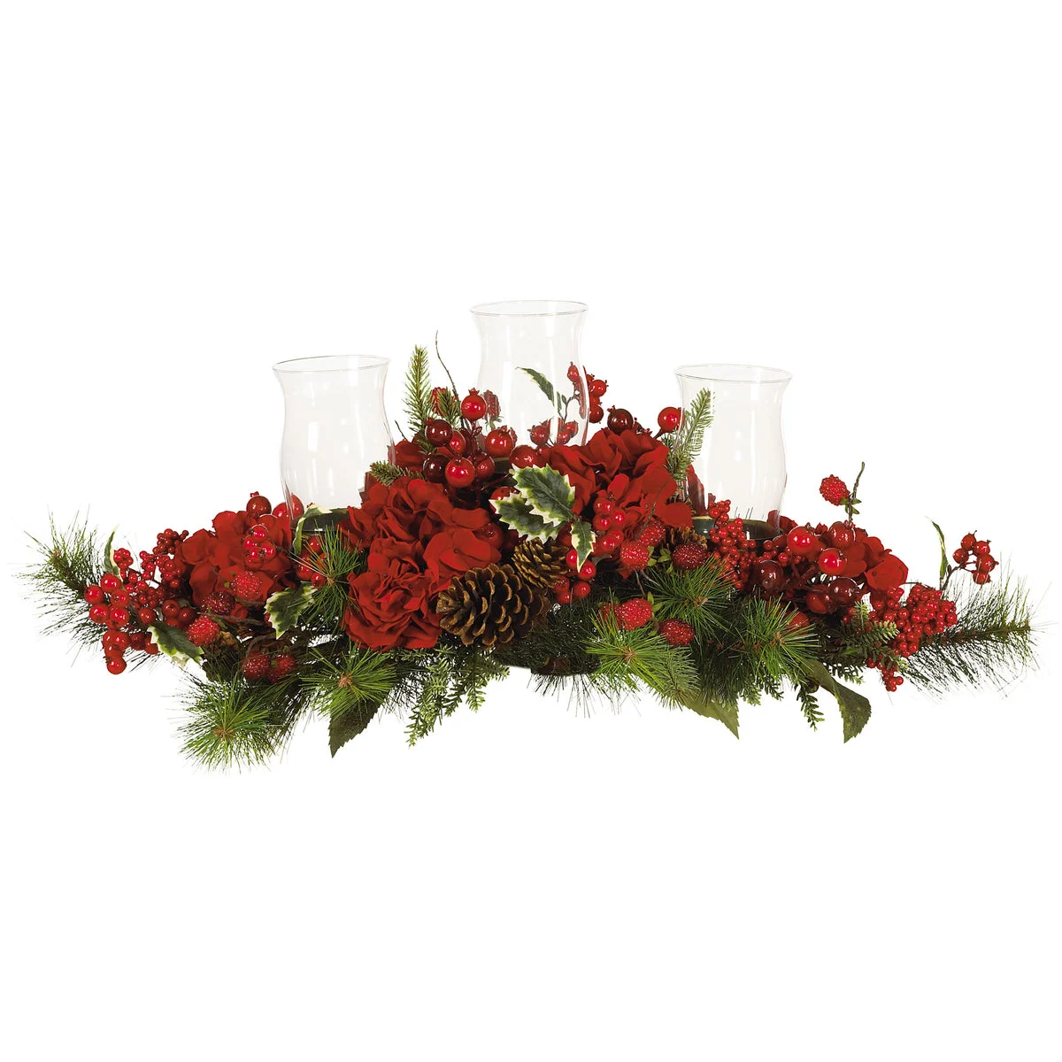 Nearly Natural Hydrangea Holiday Candelabrum