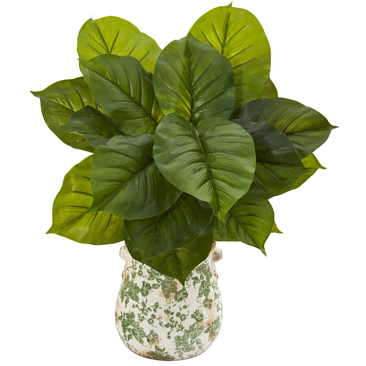 Nearly Natural P1116 26" Artificial Green Real Touch Large Philodendron Plant in Floral Planter