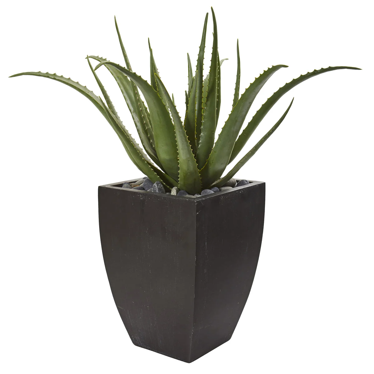 Nearly Natural 9790 31" Artificial Green Aloe Plant in Black Planter
