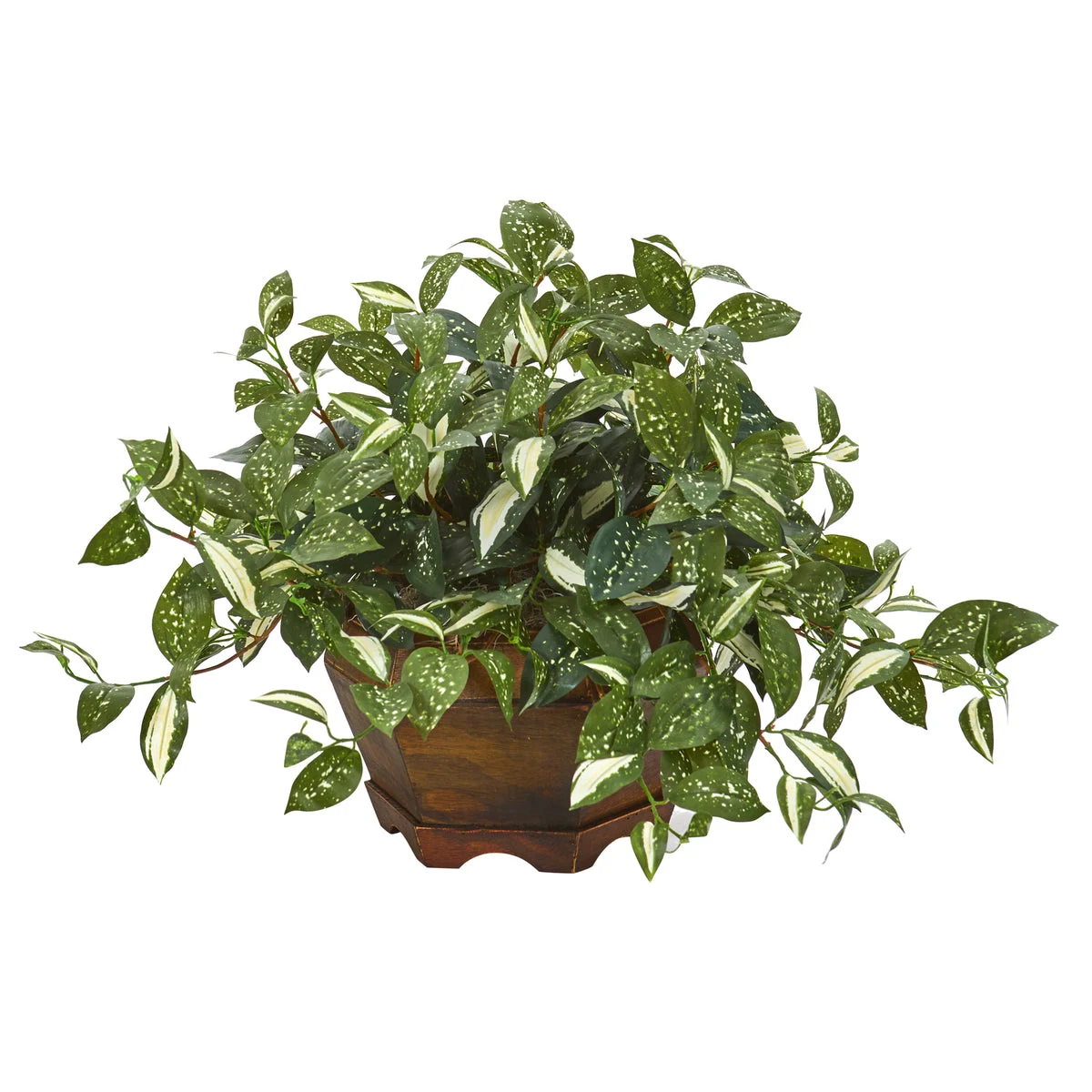 Nearly Natural 8998 22" Artificial Green Florida Beauty Plant in Decorative Planter