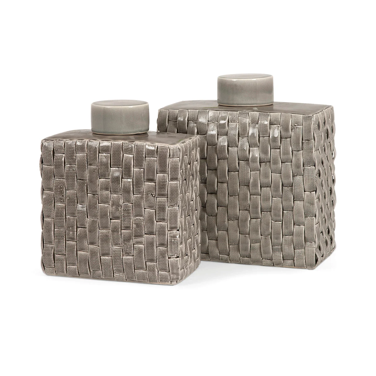 IMAX Worldwide Home Sophie Woven Ceramic Lidded Containers - Set of 2