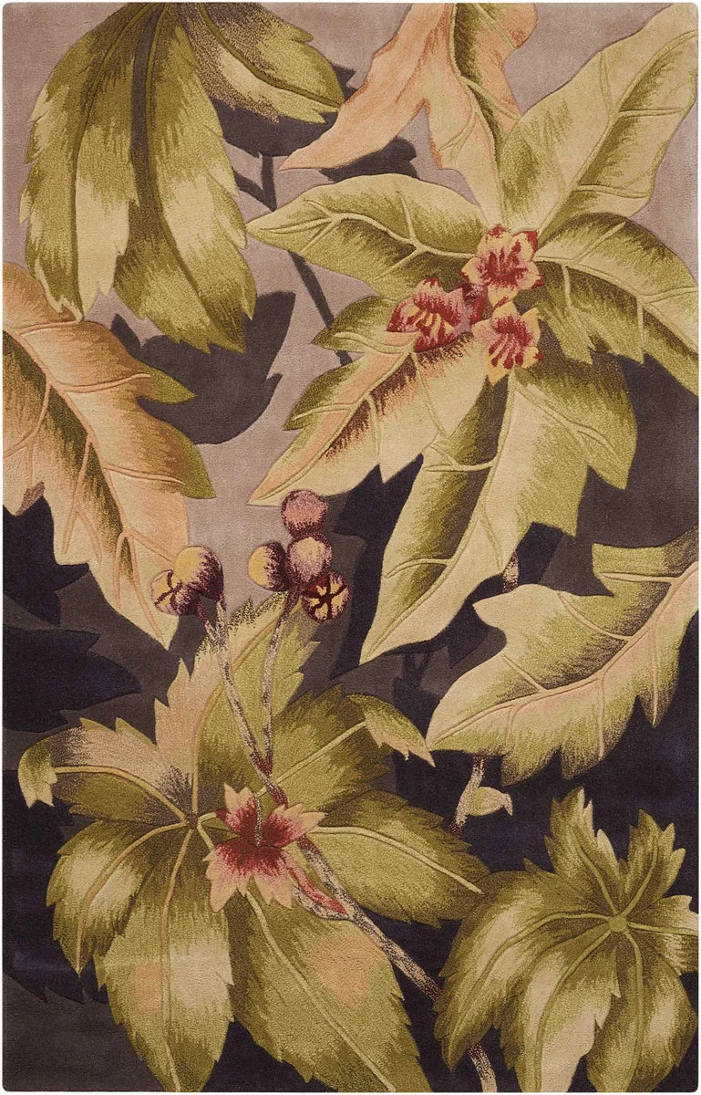 Nourison Tropics Contemporary Plum Area Rug
