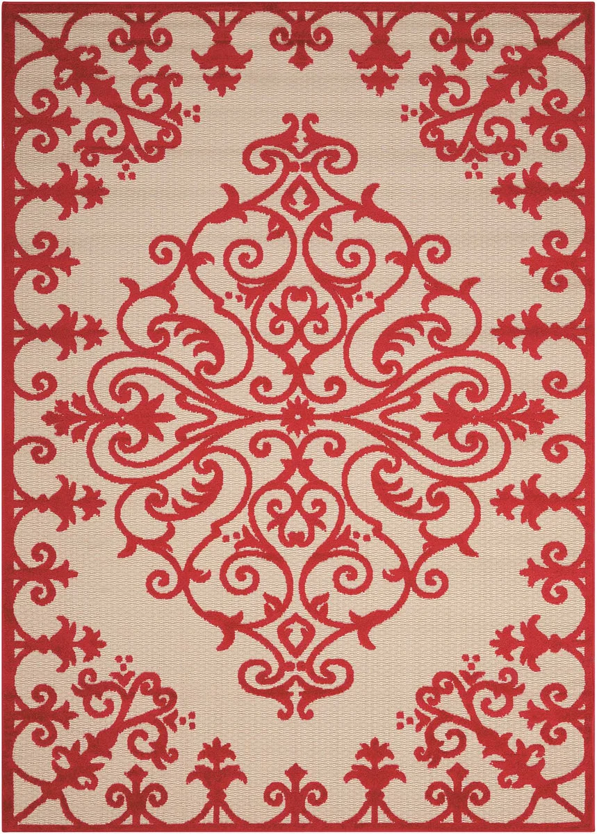 Nourison Aloha Transitional Red Area Rug