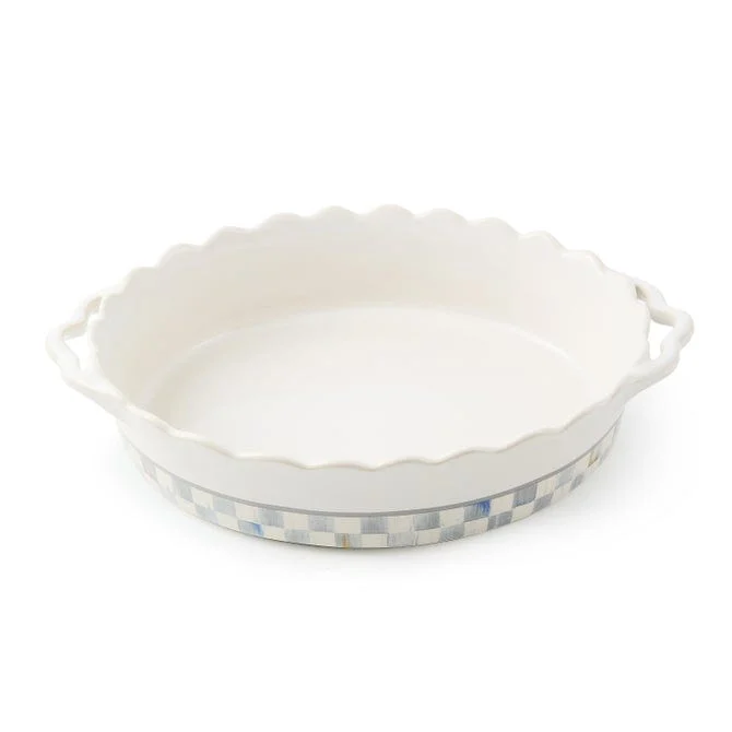 Mackenzie-Childs Sterling Check Everyday Medium Oval Baker