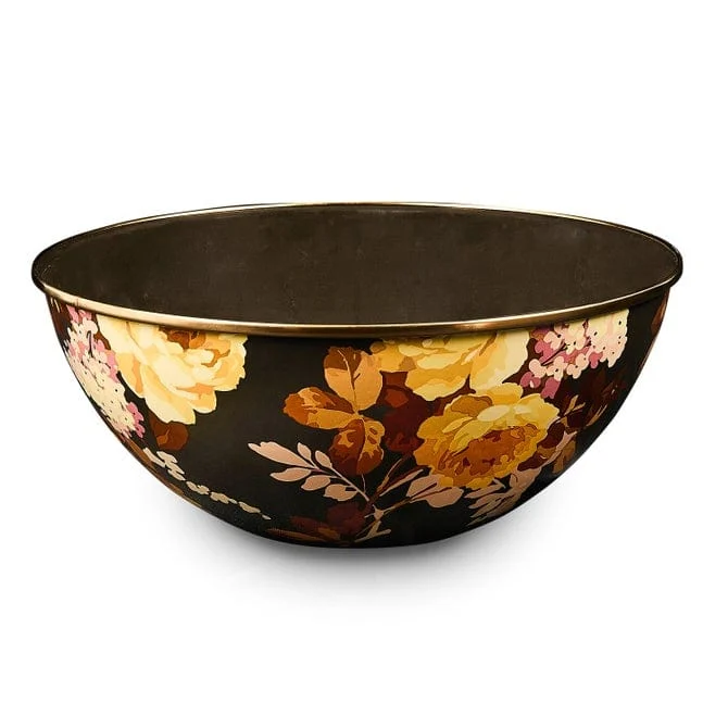 Mackenzie-Childs Wild Rose Brown Large Everyday Bowl