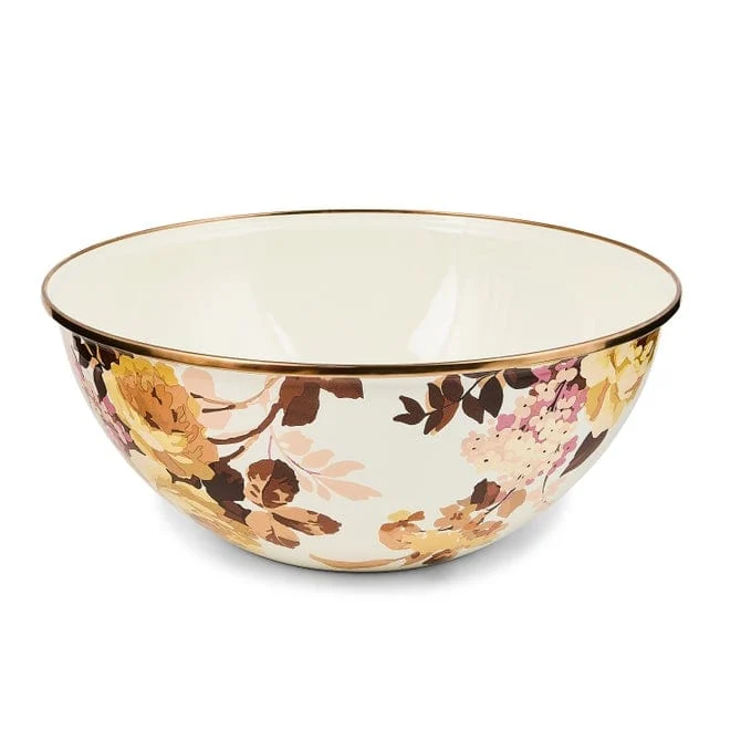 Mackenzie-Childs Wild Rose White Large Everyday Bowl
