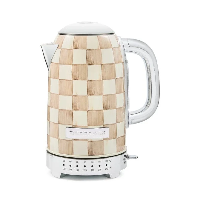 Mackenzie-Childs Mocha Check Electric Kettle