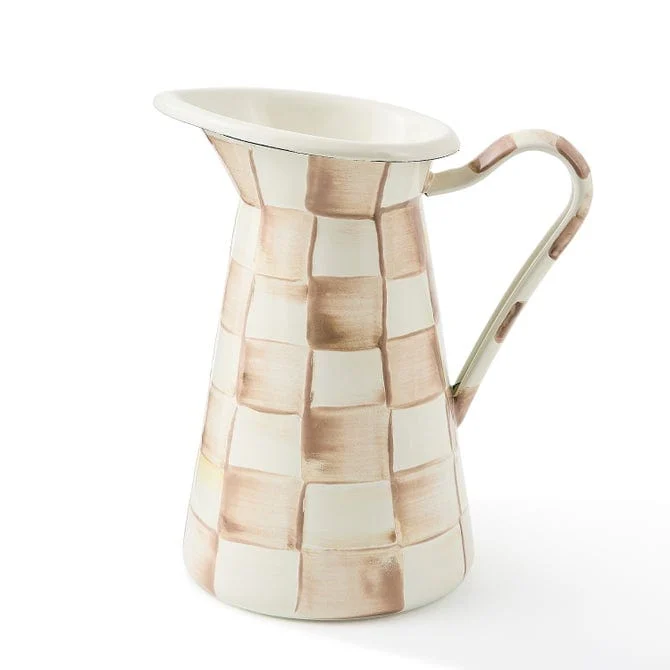 Mackenzie-Childs Mocha Check Medium Practical Pitcher