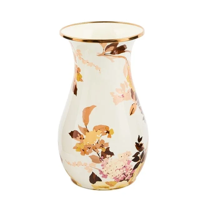 Mackenzie-Childs Wild Rose White Tall Vase