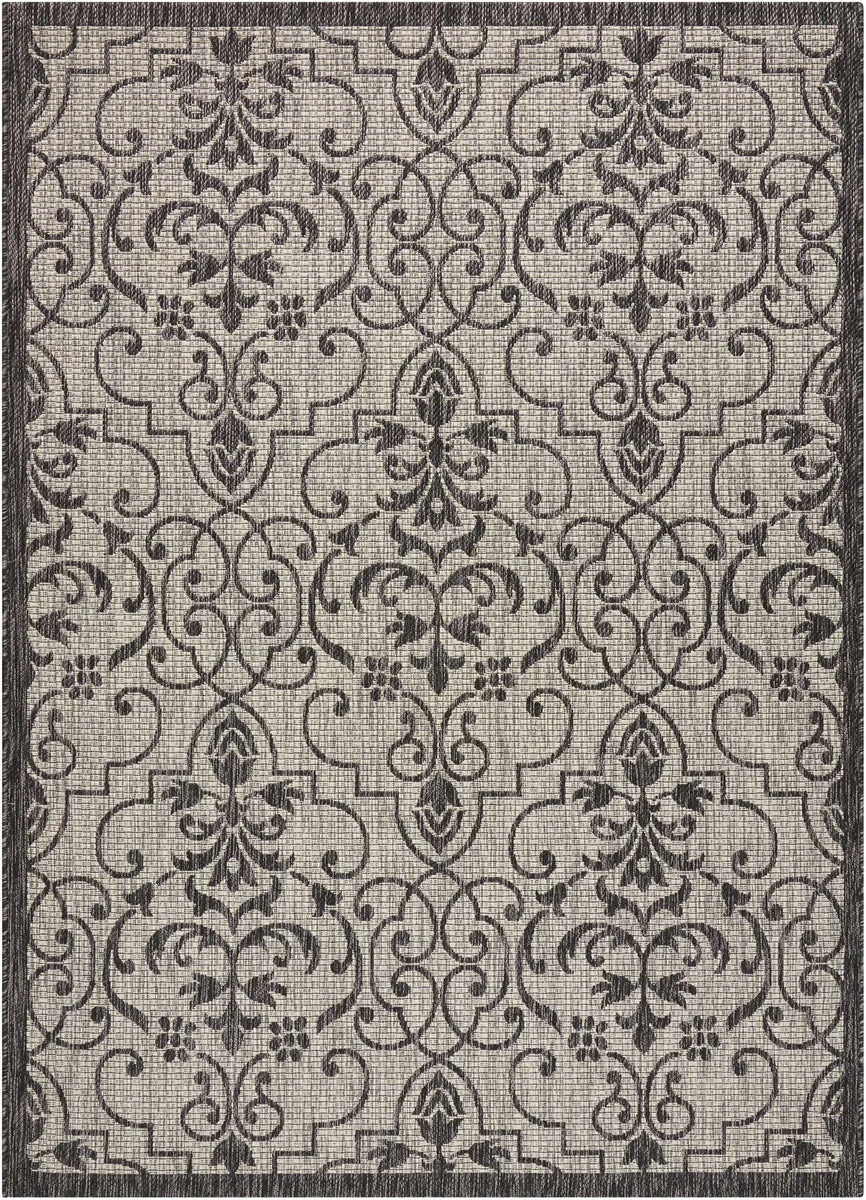 Nourison Garden Party Transitional Ivory/Charcoal Area Rug