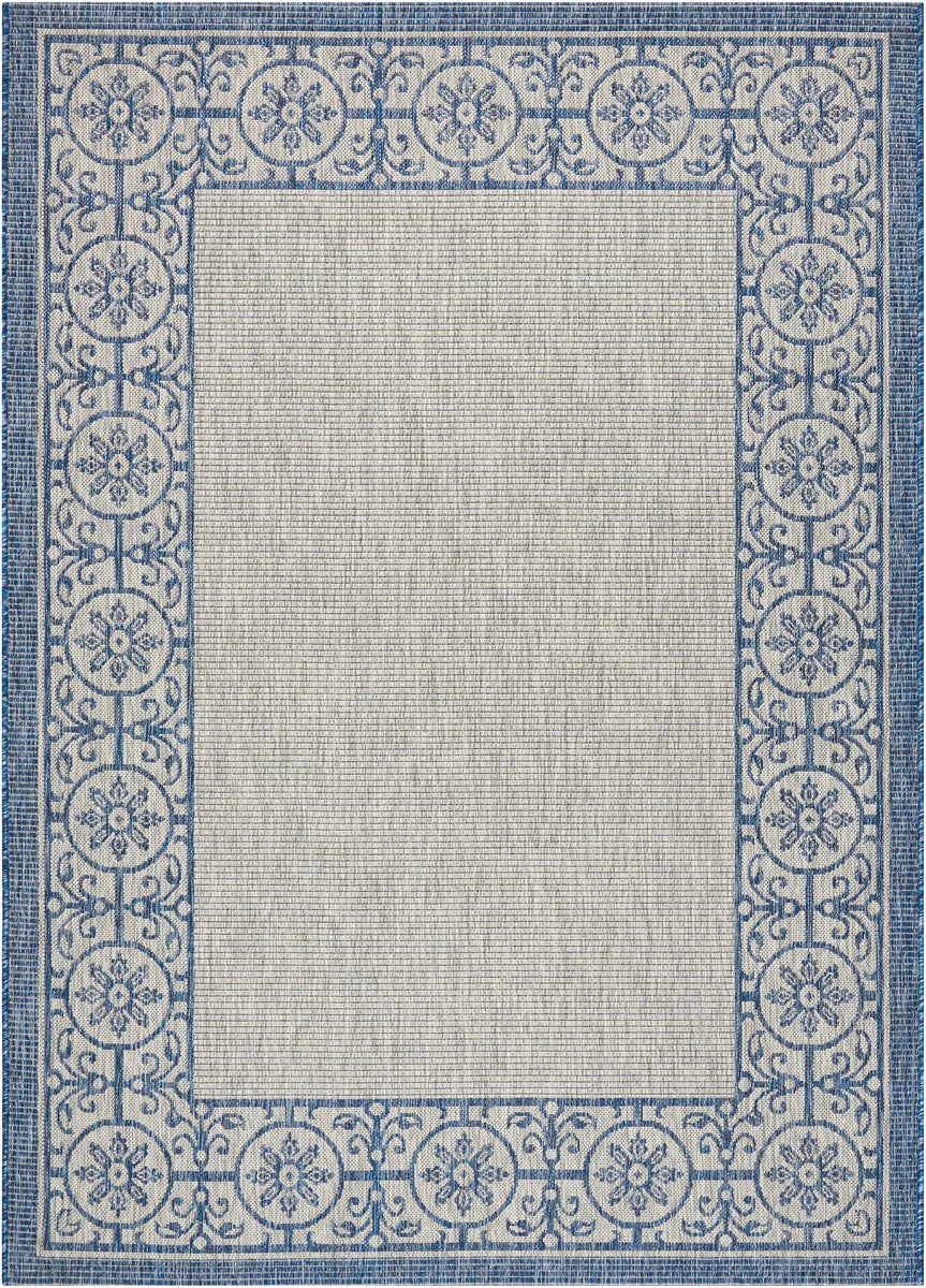 Nourison Garden Party Transitional Ivory/Blue Area Rug