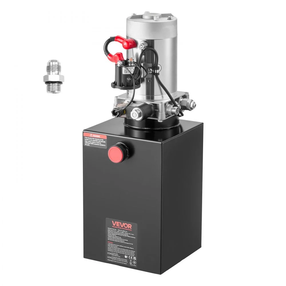 Summer Sale
VEVOR 13 Quart Hydraulic Power Unit, Single Acting Dump Trailer Pump, 3200 PSI Max Relief Pressure & 0.91 GPM Flow Rate, DC 12V Hydraulic Pump with Metal Reservoir for Dump Trailer Car Lifting