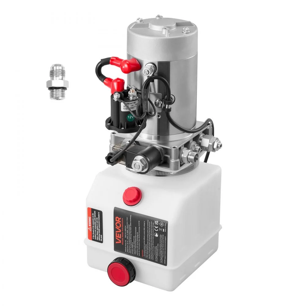 Summer Sale
VEVOR 4 Quart Hydraulic Power Unit, Single Acting Dump Trailer Pump, 3200 PSI Max Relief Pressure & 0.91 GPM Flow Rate, DC 12V Hydraulic Pump with Metal Reservoir for Dump Trailer Car Lifting