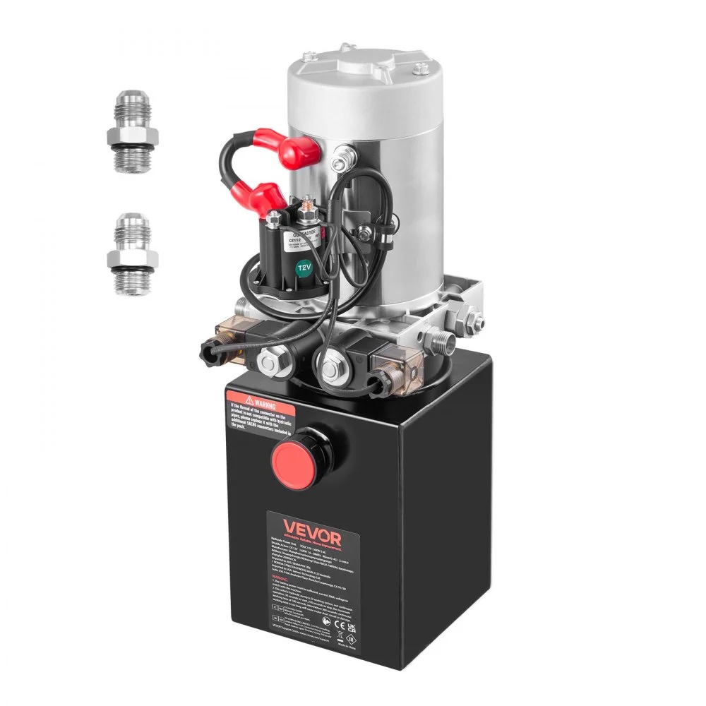 Summer Sale
VEVOR 4 Quart Hydraulic Power Unit, Double Acting Dump Trailer Pump, 3200 PSI Max Relief Pressure & 0.91 GPM Flow Rate, DC 12V Hydraulic Pump with Metal Reservoir for Dump Trailer Car Lifting, Black