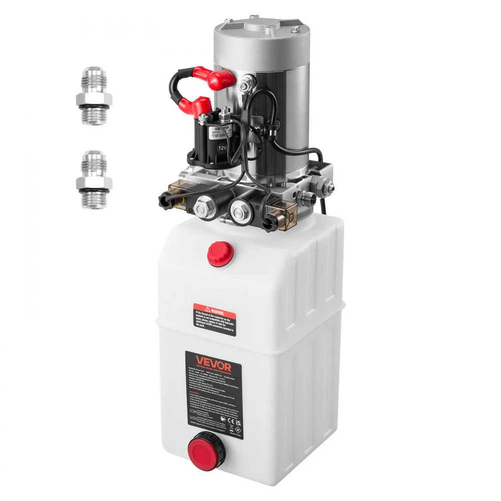 Summer Sale
VEVOR 6 Quart Hydraulic Power Unit, Double Acting Dump Trailer Pump, 3200 PSI Max Relief Pressure & 0.91 GPM Flow Rate, DC 12V Hydraulic Pump with Metal Reservoir for Dump Trailer Car Lifting
