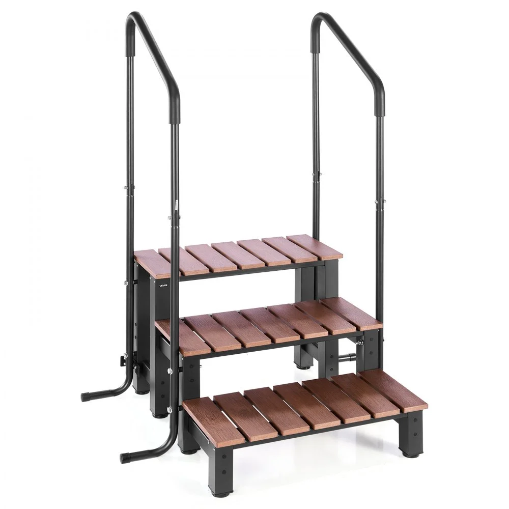 Summer Sale
VEVOR Hot Tub Steps with Handrail, 3-Step Spa Outdoor Stairs, Heavy Duty 25.2 inch Wide Above-Ground/Inflatable Pool Ladder with 550 lbs Weight Capacity, Multi-Use for Porch, Patio, Deck, Trailers