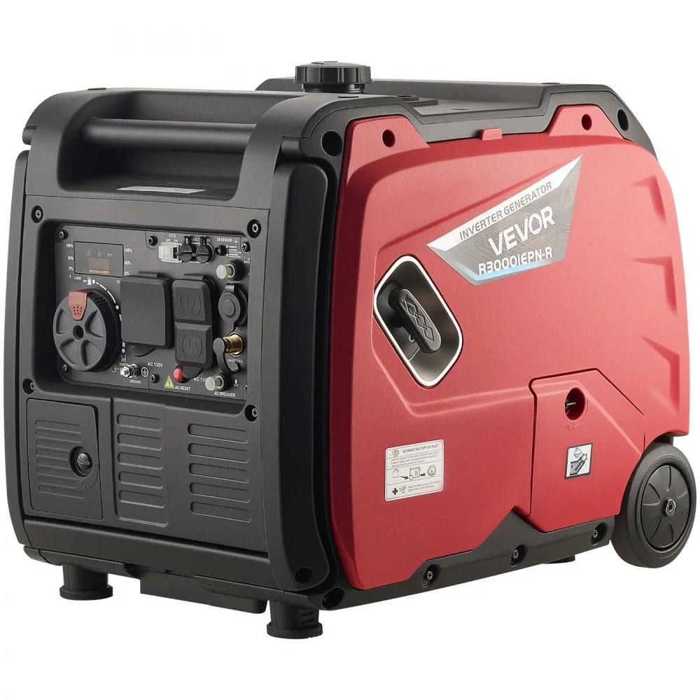 VEVOR Inverter Generator, 4200W Peak Watt Quiet Inverter Generator, Dual Fuel Inverters Generators for Home Outdoor, Gas & LPG Powered, Stable Power, CO Sensor, RV Ready 8.3A Outlet, Long Run Time