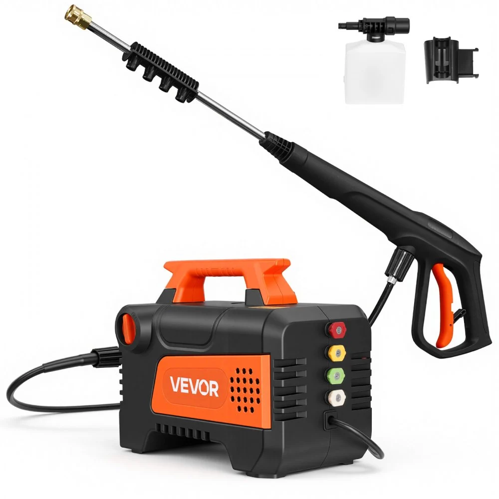 Summer Sale
VEVOR Electric Pressure Washer, 1958 Max PSI 2.5 Max GPM, Portable Power Washer with 4 Nozzles, Metal Extension Wand, Commercial-Grade 5-Piston Plunger Pump, High Pressure for Cars,Driveways,Patios
