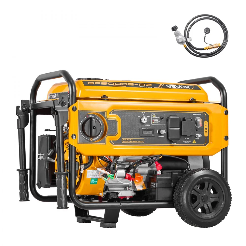 Summer Sale
VEVOR Portable Generator, Gasoline 4650W Peak Watt & LPG 4130W Peak Watt Dual Fuel Generator, Home Backup Generators with Electric Start, Gasoline & LPG Powered, CO Sensor, 20A & 50A Outlets