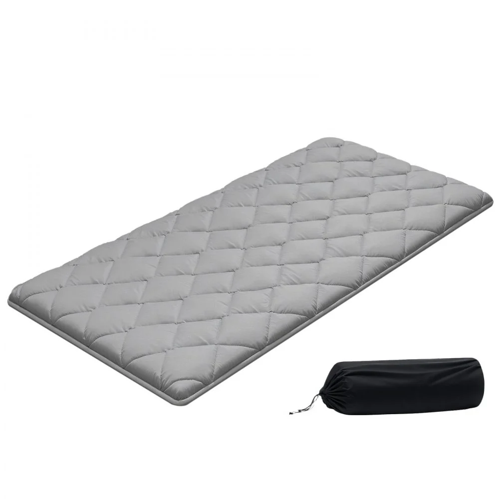 VEVOR Japanese Tatami Mat, Twin Size Foldable Japanese Tatami Mattress, Futon Mattress with Storage Bag & Fastener, 9-Layer Floor Mat for Sleeping, Dormitory, Meditation, Yoga, 80 x 39 x 2.5 in, Gray