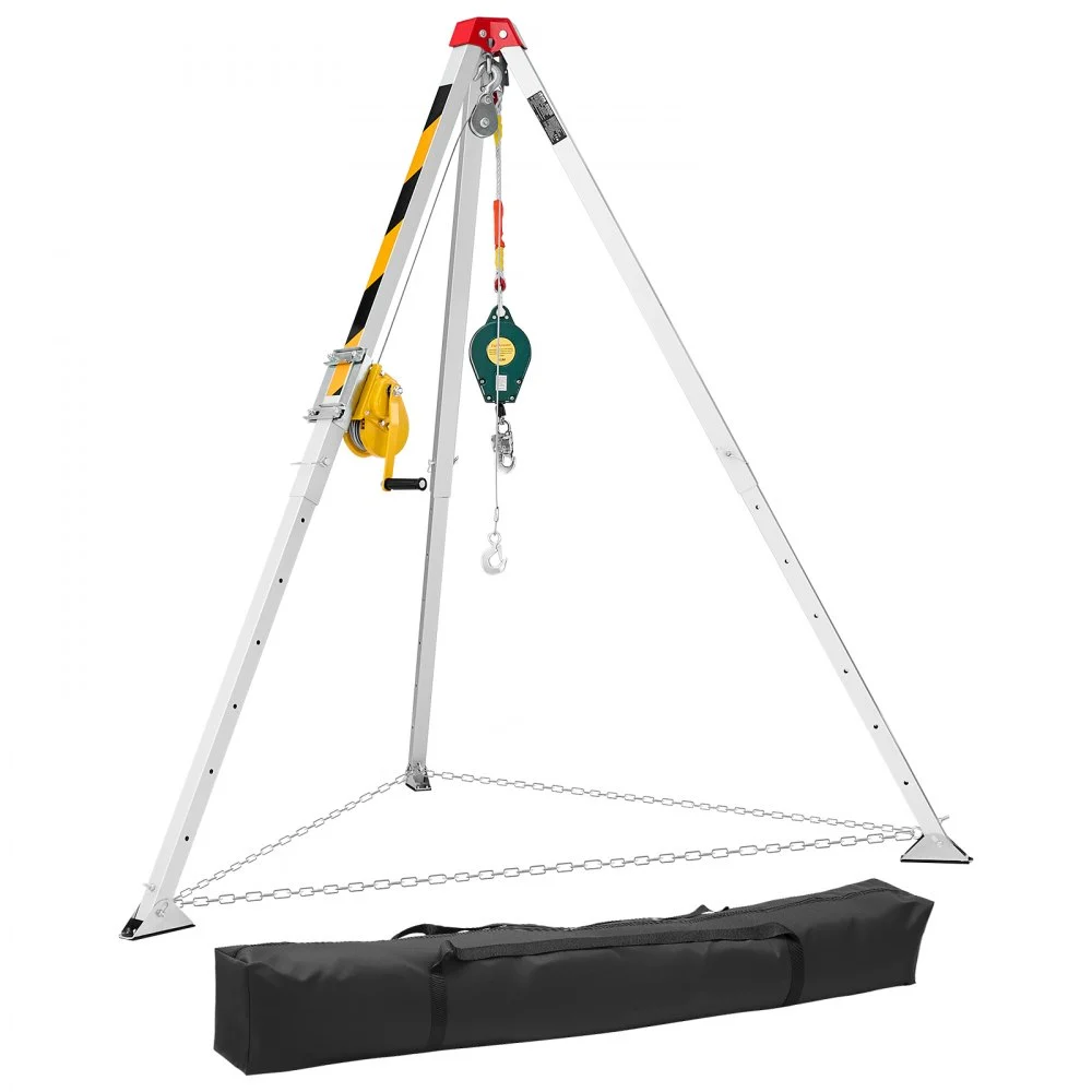 Summer Sale
VEVOR Confined Space Tripod Kit, Heavy Duty Rescue Tripod Lifting Hoist 1200 lbs Winch, 4.1 ft Adjustable Legs, 65 ft Cable Portable Kit, 32.8 ft Fall Protection, 4.40-7.05 ft Working Height