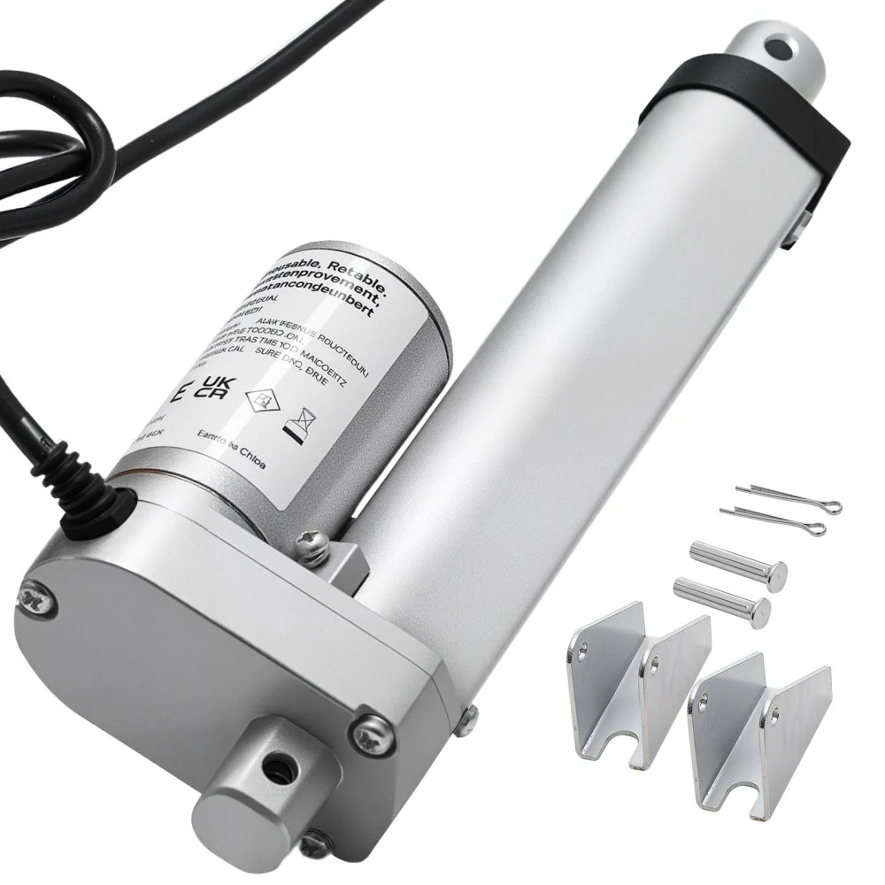 VEVOR 12V Linear Actuator, 4 Inch High Speed 0.6"/s Linear Motion Actuator, 225lbs/1000N with IP54 Protection & Mounting Bracket for Lift Desk, Recliner Chairs, Window Door Opener