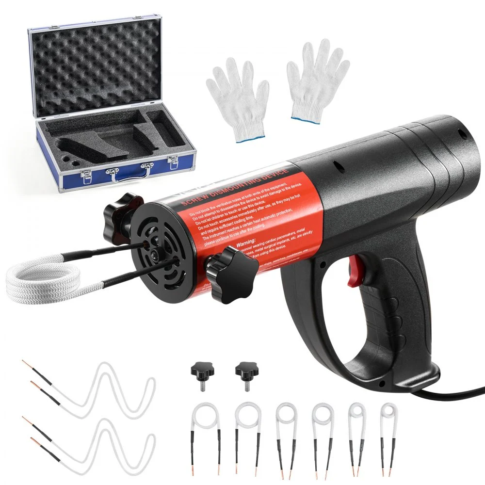 Summer Sale
VEVOR Induction Heater Bolt Removal, 1500W 110V Magnetic Induction Heater Kit, Handheld Nut Buster Tool, Mini Heating Machine for Rusty Screw Removing, Car Garage Repairing Tools with 8 Coil and Box