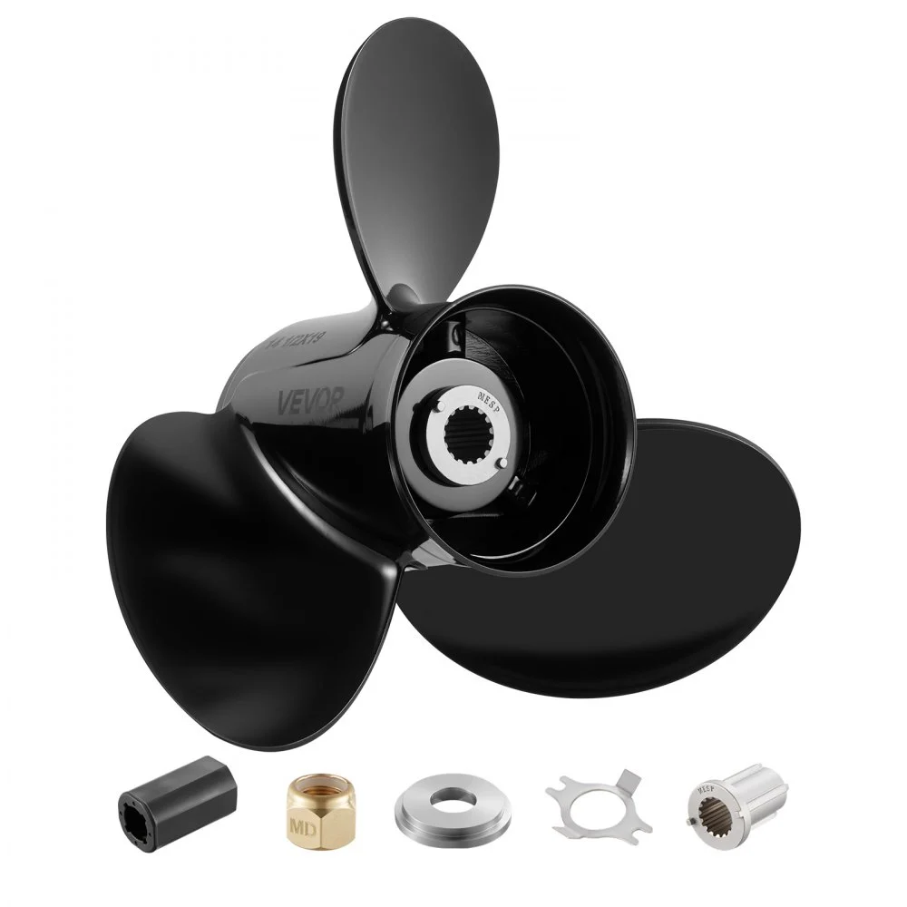 VEVOR Outboard Propeller, Upgrade OEM 15 Spline Tooth Aluminum Outboard Boat Propeller Fit Mercury/Mariner Engines 135-300 HP, 4-3/4" Gearcase, 3-Blade, RH (Right Hand Rotation), OEM No. 48-832830A45