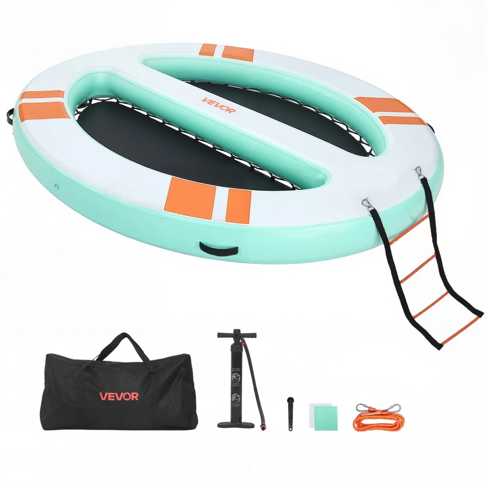 Summer Sale
VEVOR Inflatable Floating Dock, 10x8 FT Round Inflatable Dock Platform, Non-Slip Water Air Mat with Portable Carrying Bag & Detachable Ladder, Floating Water Platform Island Raft for Pool Beach Ocean