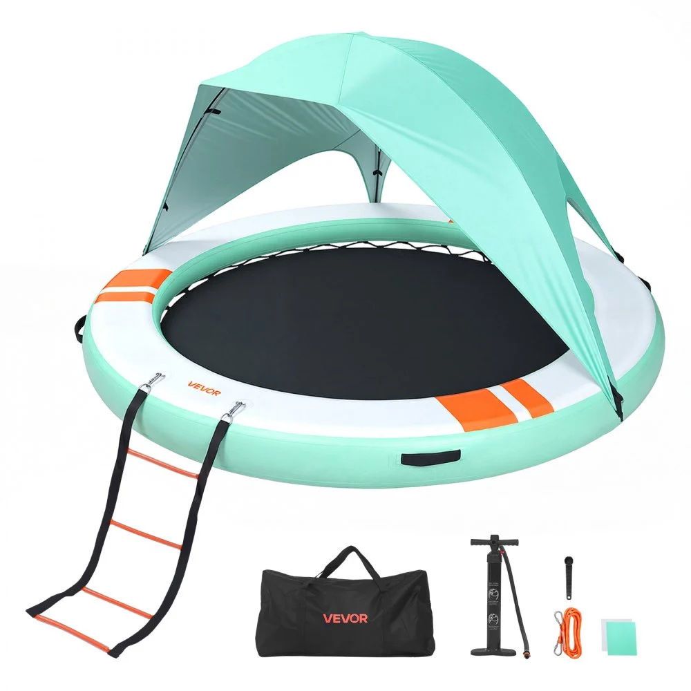 Summer Sale
VEVOR Inflatable Floating Dock, 10FT Round Inflatable Dock Platform, Non-Slip Water Floating Mat with Portable Carrying Bag & Detachable Ladder, Platform Island Raft for Pool Beach Ocean