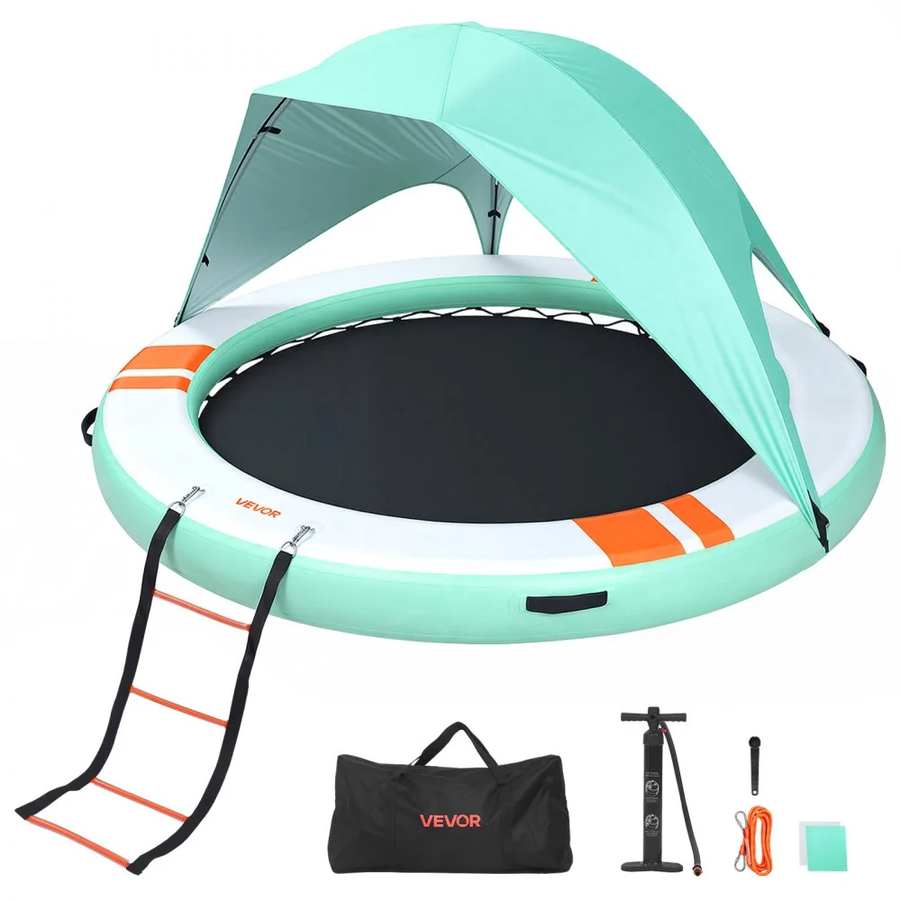 Summer Sale
VEVOR Inflatable Floating Dock, 8 FT Round Inflatable Dock Platform, Non-Slip Water Floating Mat with Portable Carrying Bag & Detachable Ladder, Platform Island Raft for Pool Beach Ocean