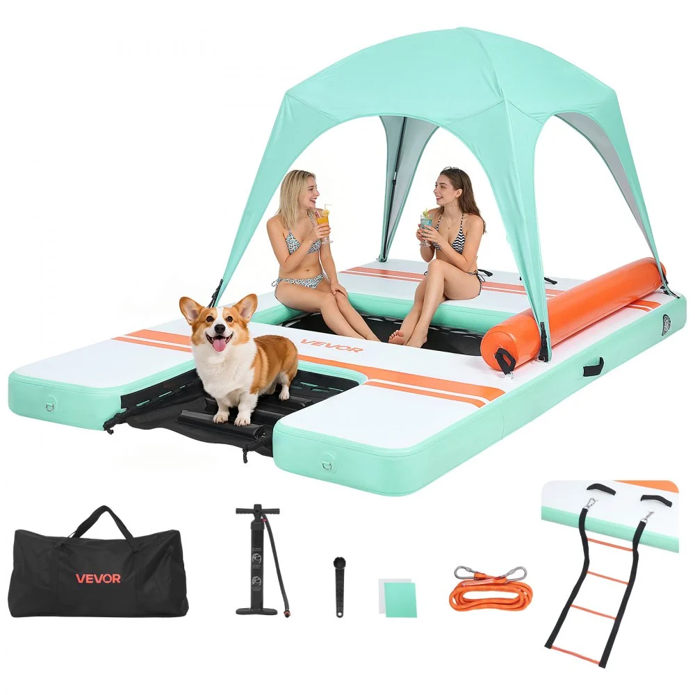 Summer Sale
VEVOR Inflatable Floating Dock, 10 x 6 FT Inflatable Dock Platform, Non-Slip Water Air Mat with Portable Carrying Bag and Detachable Ladder, Floating Water Platform Island Raft for Pool Beach Ocean