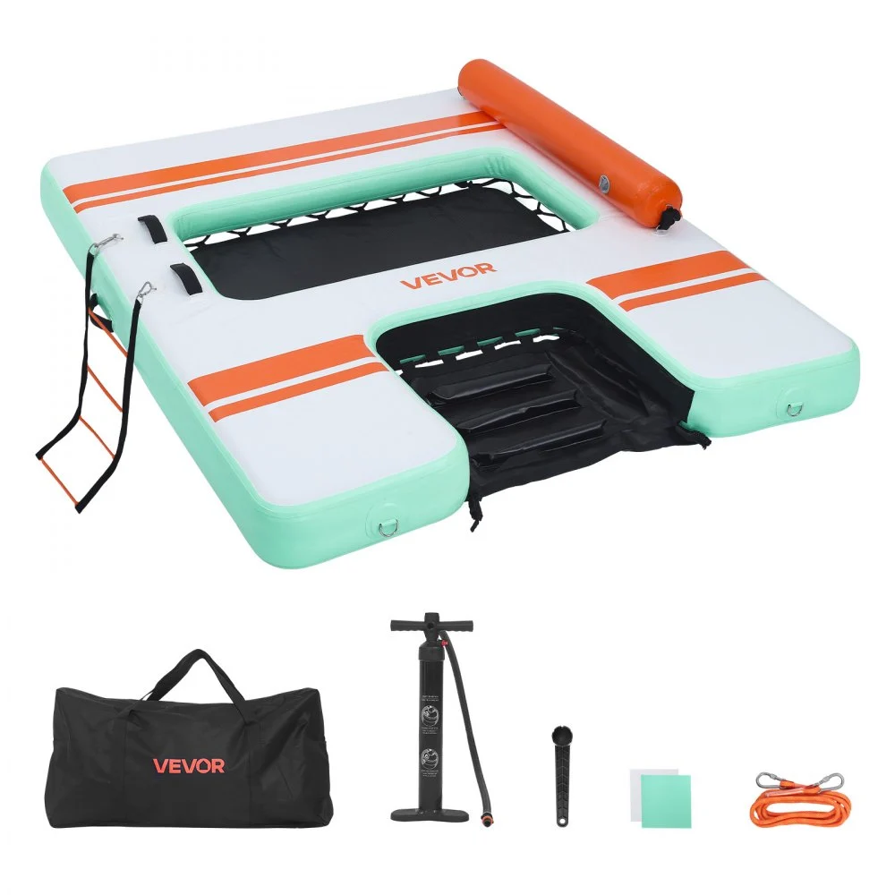 Summer Sale
VEVOR Inflatable Floating Dock, 8 x 6 FT Inflatable Dock Platform, Non-Slip Water Air Mat with Portable Carrying Bag and Detachable Ladder, Floating Water Platform Island Raft for Pool Beach Ocean