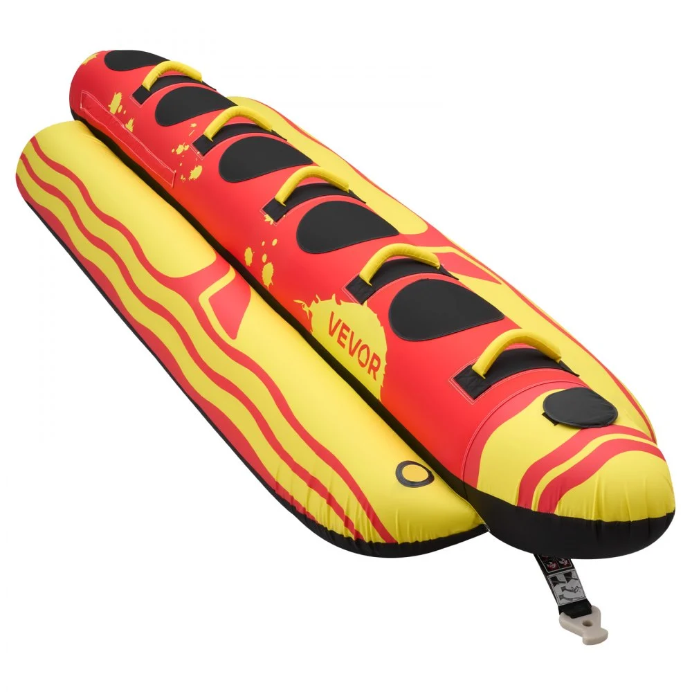 Summer Sale
VEVOR Towable Tubes for Boating, 5 Riders Inflatable Boat Tubes and Towables, 850 lbs Capacity Water Sport Tube for Boat to Pull - with Full Nylon Cover, Padded Grip Handles & Safety Valve
