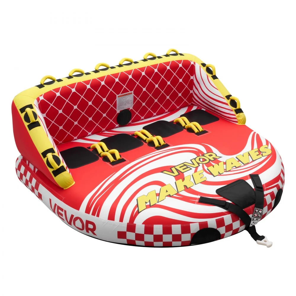 Summer Sale
VEVOR Towable Tubes for Boating, 4-Rider Inflatable Towable Tube for Boat to Pull, 680 lbs Capacity Water Sports Boating Tubes - with Full Nylon Cover, Dual Tow Points, Safety Valve & Padded Handles