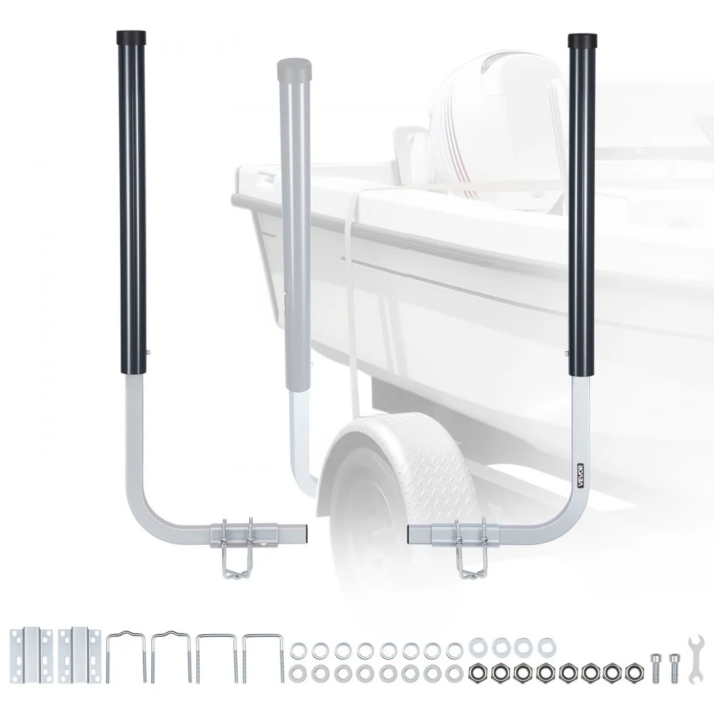 VEVOR Boat Trailer Guides, 40 in/48 in Height Guide Poles, 2PCS High-Hardness Steel Trailer Guide-Ons, Adjustable Guide Poles with PVC Pipes, for Ski Boats, Compact Fishing Boats, Small Sailboat