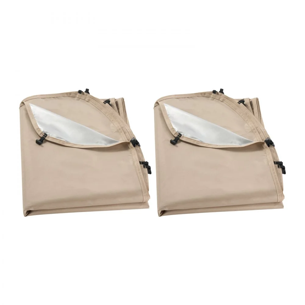 VEVOR Sun Shade Sail Canopy Covers, Fit for 6 x 6 ft Screen House Tent, Sun Protection, 5.51 x 5.71 ft 300D Oxford Silver-Coated Fabric, Pack of 2 (Not Include Tent), for Outdoor Activities, Beige