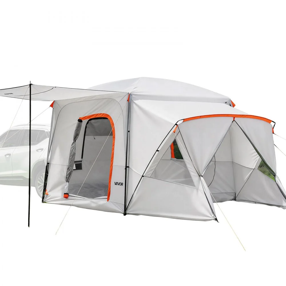 VEVOR SUV Camping Tent for 5-9 Person, 13 x 10 FT 3-Season SUV Tailgate Tent with Ventilated Windows, PU2000mm Waterproof Dual-Use Car Rear Hatch Tents for Outdoor Hiking Travels
