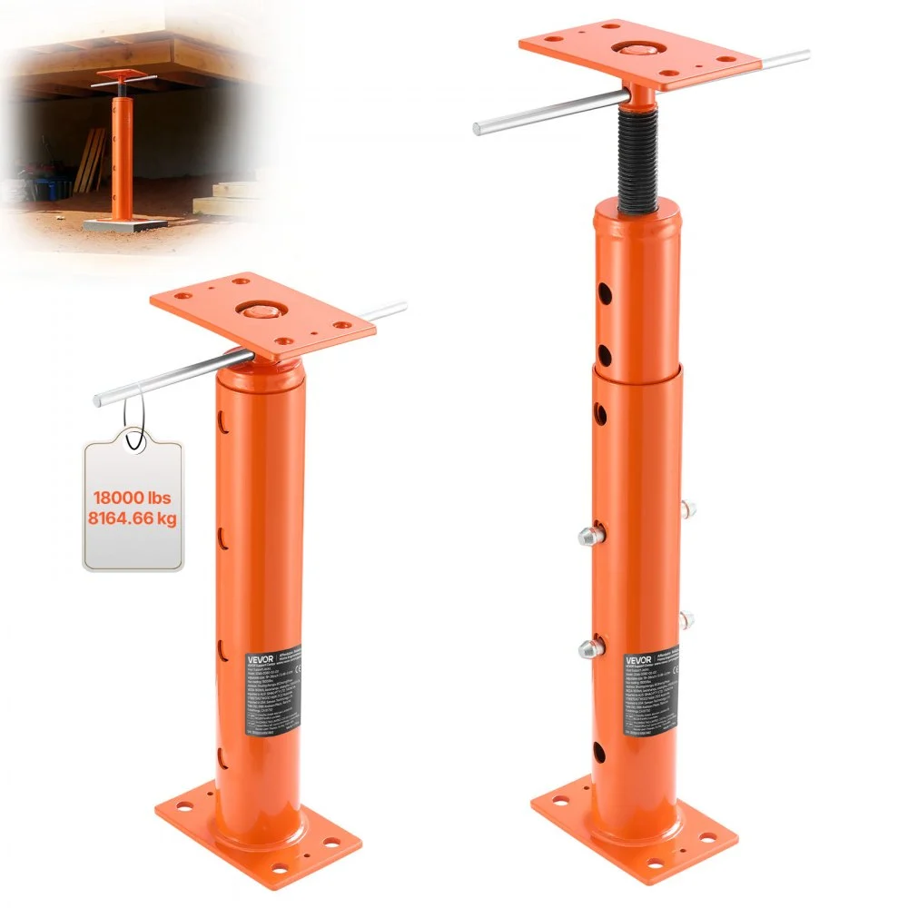 VEVOR House Floor Jacks, 2 Pack 19-36 Inch Height Range, 18000 lbs Max Load Capacity, Adjustable Support Beam Basement Jack Post Pole for Leveling, Lift Steel Telescoping Post for Temporary Support