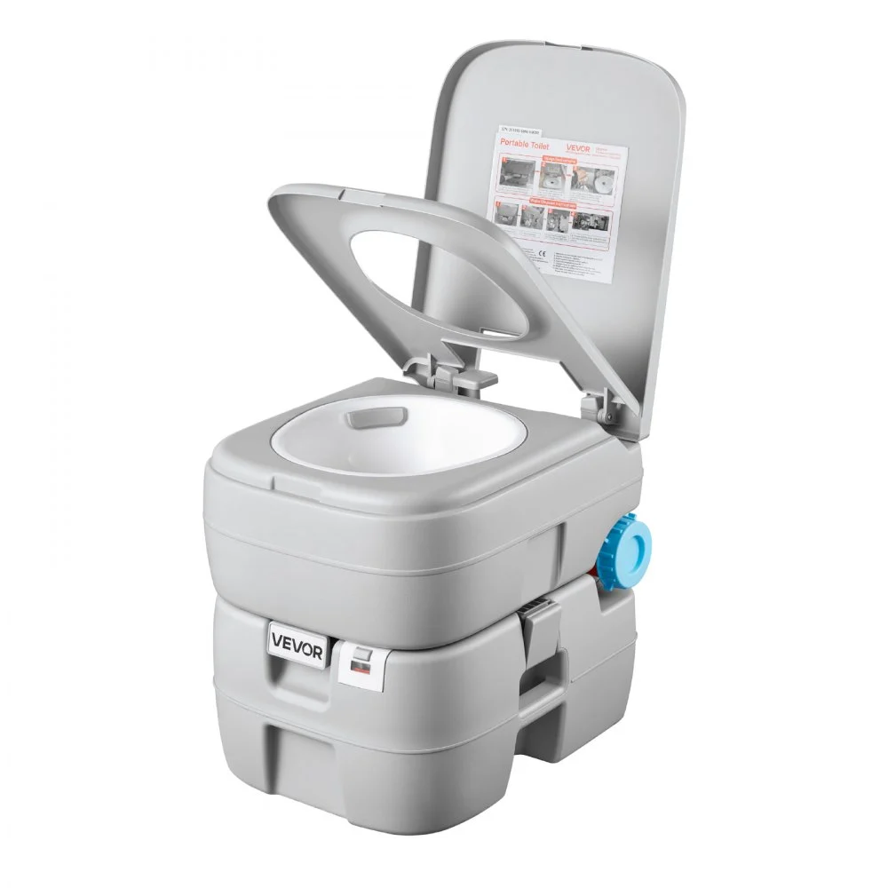 VEVOR Portable Toilet, 7.9 Gallon Detachable Waste Tank, 200 Flushes, Camping Toilet for Adults, Outdoor Travel Potty with Level Indicator, Suitable for RV Travel, Camping, Hiking, Boating and Trips