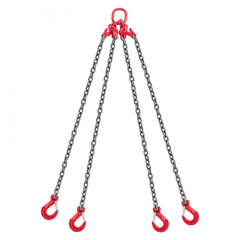 Summer Sale
VEVOR Chain Sling, 3/8 in x 10 ft Lifting Chains with 4 Leg Grab Hooks, Heavy Duty G80 Alloy Steel Lifting Sling, 22900LBS Capacity, Adjustable Engine Chain Hoist Lifts for Cargo Security Towing