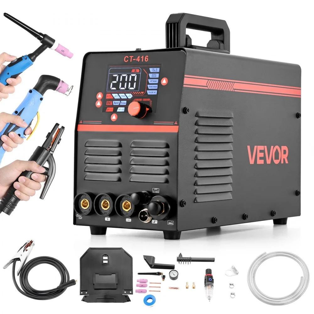 Summer Sale
VEVOR 3-in-1 Plasma Cutter Welder Combo - CUT/TIG/MMA, 50A Non-Contact Cutting Machine & 200A TIG Stick Welder, Digital 110/220V Dual Voltage with 2T/4T/PA/PT Function for Home Repairs Workshops