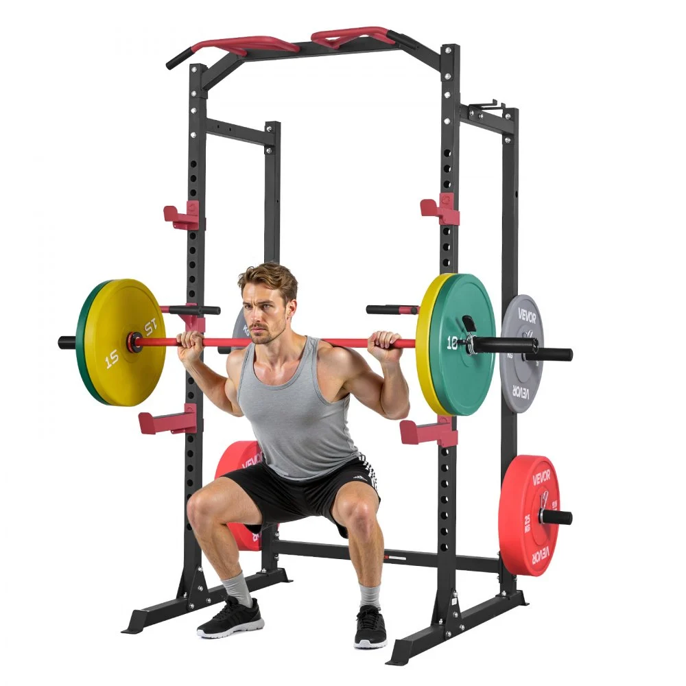 Summer Sale
VEVOR Power Cage Power Rack, Multifunctional Barbell Squat Rack with Adjustable Height, Home Gym Strength Training Workout Equipment with J-Hooks & More Fitness Attachment for Bench Press Pull-Up Dips