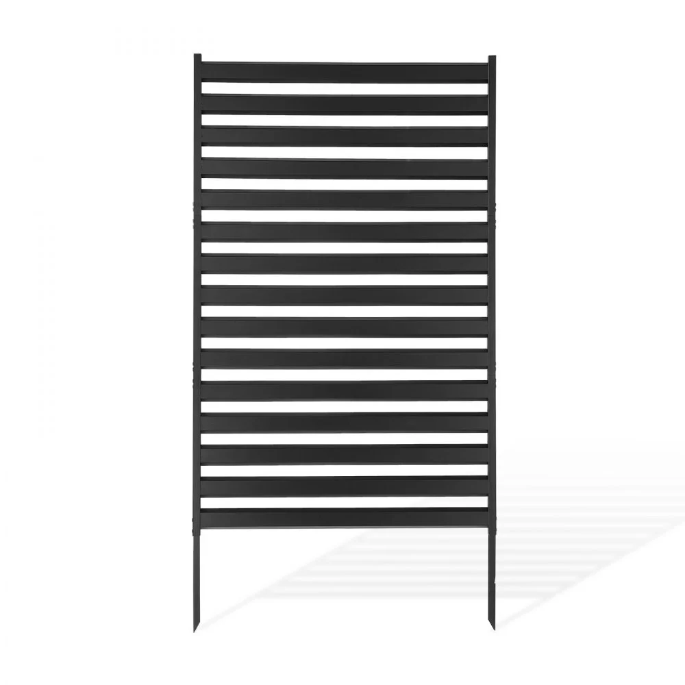 VEVOR Metal Privacy Screen, 38" W x 60" H Freestanding Modern Privacy Fence, Garden Divider Panel with Extended Ground Stakes & Panel Height Adjustable, Freestanding Outdoor Divider for Garden, Indoor