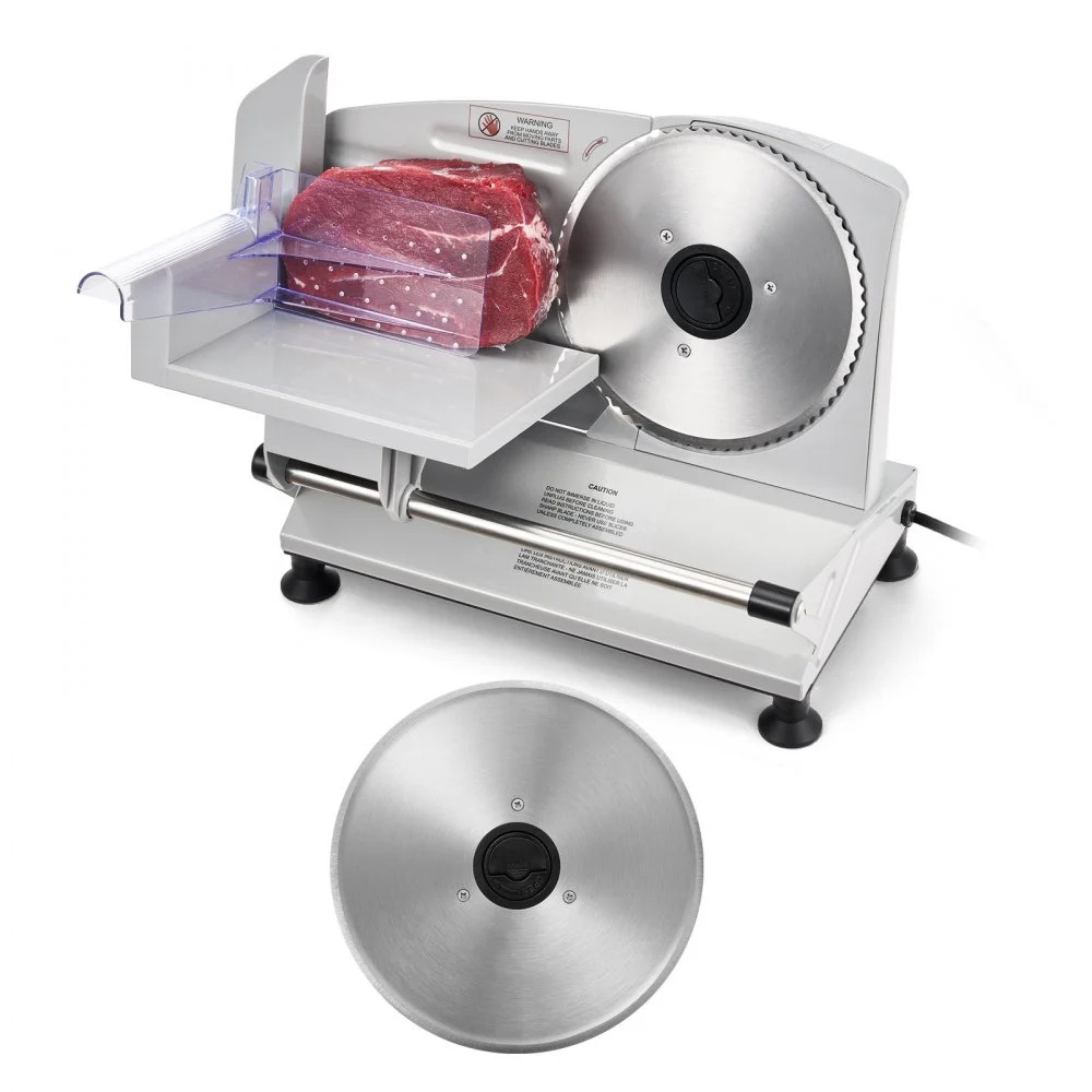 VEVOR Meat Slicer, 6.7 inch 150W Electric Deli Slicer Machine with two SUS420 Blades, 0-0.6 inch Adjustable Thickness, ETL Certified Home Food-Slicer for Meat, Ham, Baguett, Steak, ETL Approved