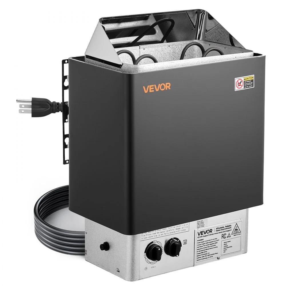 VEVOR Sauna Heater, 2KW AC 120V Electric Sauna Stove, Dry Steam Bath Saunas Stove with Pre-Drilled Bracket, Fit 52.9 to 88.2 CU.FT Saunas Rooms, Steam Bath Stoves for Home, Commercial, Leisure Venues