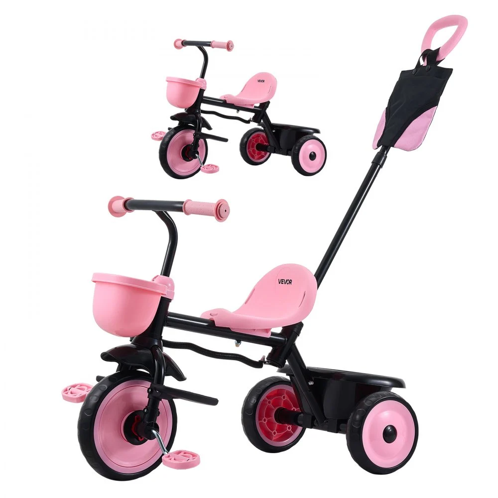 VEVOR Toddler Tricycle & Stroller for 18 Months to 5 Year Old, Kids Trike with Parent Push Handle, Adjustable Seat & Storage for Outdoor Play, Tricycle for Toddlers, Birthday Toy for Boys and Girls