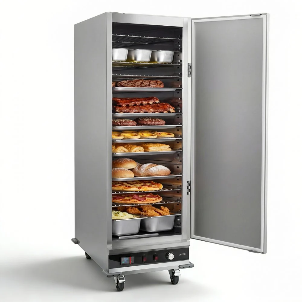 VEVOR Electric Hot Box Food Warmer, 16-Tier Commercial Warming Cabinet with Water Tray, Single-Door and Adjustable Shelves, Stainless Steel Food Warmer Cabinet, for Restaurant, Kitchen, Pizza, Chicken