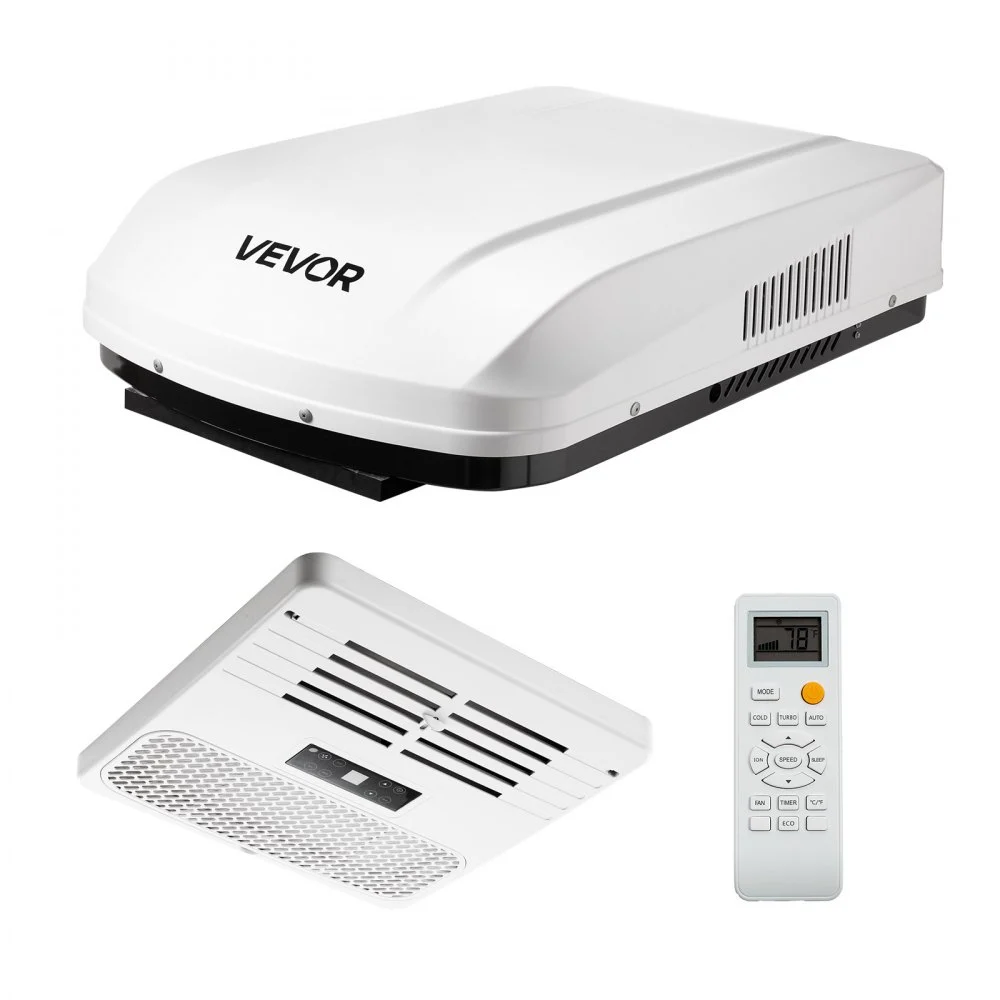 VEVOR RV Air Conditioner, 13500 BTU RV AC Unit, 120V Ducted Rooftop Air Conditioner with Variable Speed Compressor, Easy Install Quiet Cooling AC Unit with ADB Button Control and Remote Control, White